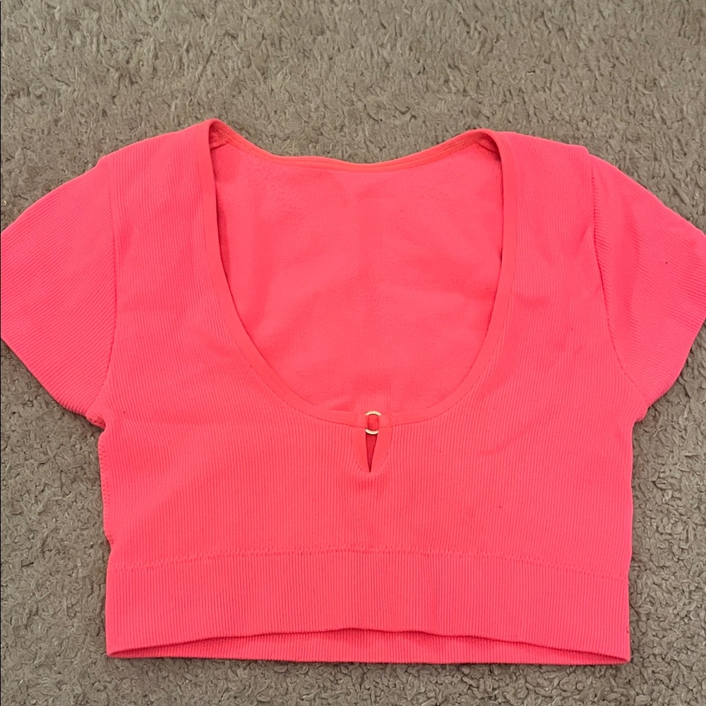 Aerie Bright Pink Crop Top